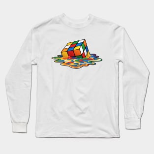 Melting Rubik Cube Long Sleeve T-Shirt